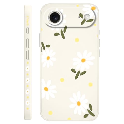 LEECG for iPhone 17 Air Case, Flower Protective Bumper Slim Soft Phone Cover for iPhone 17 Air 6.5 inch, Daisy Rice White - color: Daisy Rice White, size: for iPhone 17 Air