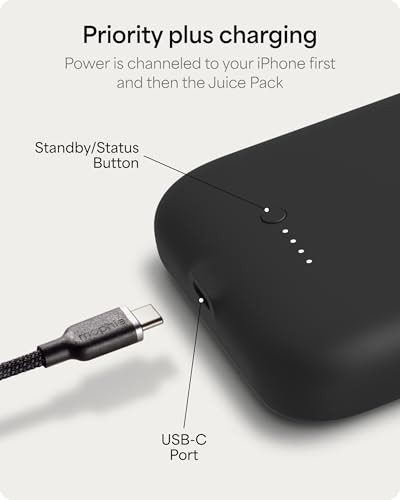 Mophie Juice Pack Battery Case for iPhone Air - Slim Charging Case, Up to 50% Extra Battery Life, High Impact Protection, Magnetic Back for Wallets & Mounts, Sustainable Material, Black - size: iPhone Air