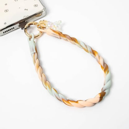 Bloomish Silicone Phone Wrist Strap with Cute Bear Charm - Anti-Loss Hand Strap Lanyard for iPhone & Android - Soft, Durable & Stylish Mobile Phone Accessory - color: Brown Gradient