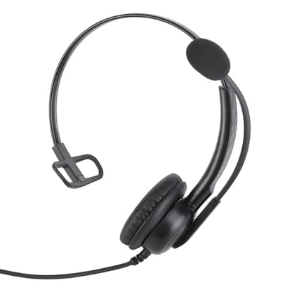 SUNGOOYUE Single Ear Headset, Comfortable Lightweight Noise Canceling Wired Headset with Mic for Call Center (Dual 3.5mm Interface) - size: Dual 3.5mm Interface