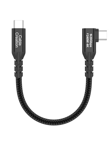 USB 3.2Gen 2x2 Angle USBC to C for MacBook, iPhone 17,iPad, SSD, Dock,0.5ft - color: 20G, size: 0.5FT-Angled