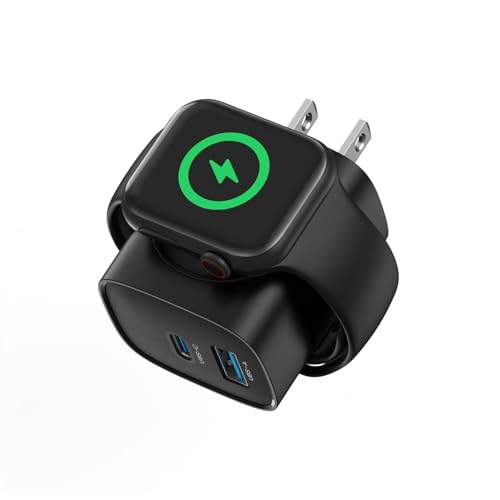 TOPADRE 20W USB C Charger Block for Apple Watch,3-in-1 Charger Block,Black - color: Black-1pack