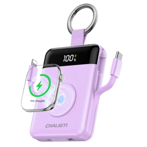 10000mAh Portable Charger,22.5W Power Bank&iWatch Charger,Purple