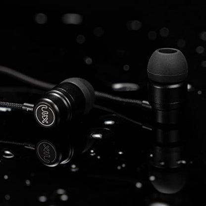 UliX Rider Wired Earbuds in-Ear Headphones, Earphones with Microphone, 5 Years Warranty, with Anti-Tangle Cable, Ear Buds for iPhone, iPad, Samsung, School Students, Kids, Women, Small Ears