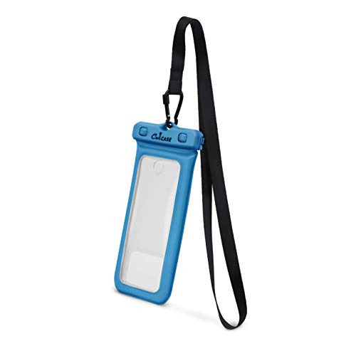 CaliCase Universal Waterproof Floating Phone Pouch - IPX8 Waterproof Floating Phone Case with Lanyard for iPhone X-15/ S20-S24/ Pixel 4-8 - Blue - color: Blue