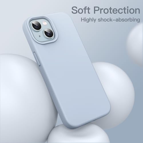 JETech Silicone Case for iPhone 15, Sky Blue | Silky Soft Touch, Shockproof Protection, Scratch Resistant, Microfiber Lining - color: Sky Blue, size: iPhone 15