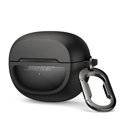 SURITCH Case Cover for Bose Ultra Open Earbuds(2024), Shockproof Protective Cover for Bose Ultra Open Wireless Ear Earbuds Charging Case Accessories with Carabiner, Black - color: Black