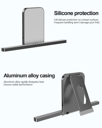 YACAISI Magnetic Wireless Charger for iPad 10th Generation, iPad (A16) Only, 18W iPad Tablet Fast Charging Stand Smart Connector Alloy Wireless Charging iPad with USB-C Cord Cable