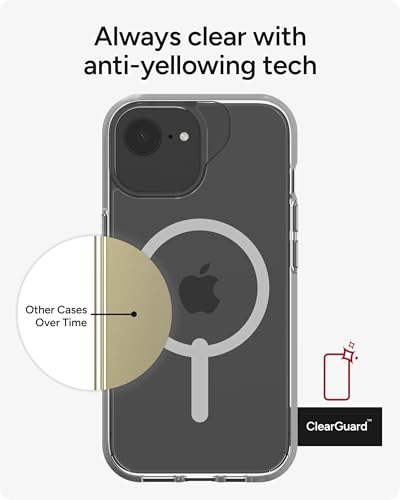 ZAGG Crystal Palace Snap Case for iPhone 17e/ 16e/ 15/14/ 13 - Crystal Clear, 13ft Drop Protection, Magnetic, Anti-Yellowing, Graphene Reinforced, Wireless Charging Compatible, Anti-Scratch - size: iPhone 17e/ 16e/15/14/13, style: With Magsafe
