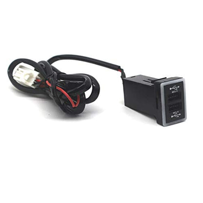 Disscool Dual USB Power Socket for Toyota QC3.0, Quick Charge Car Charger USB Adapter for Smartphone/iPad/PDA and More,Max 6.4A Output (32 * 20mm)