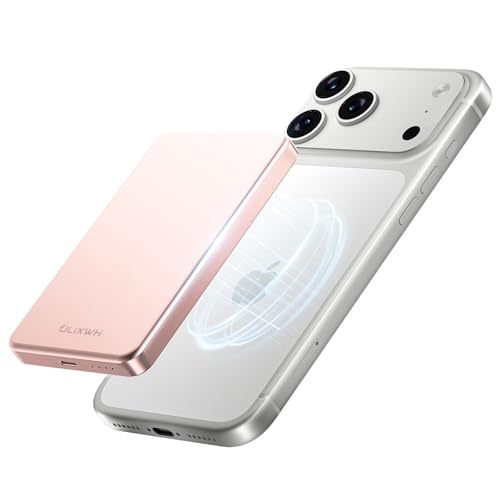 ULiXWH 10,000mAh for MagSafe Power Bank Ultra-Slim Fast Charging for Travel - color: Rose Gold