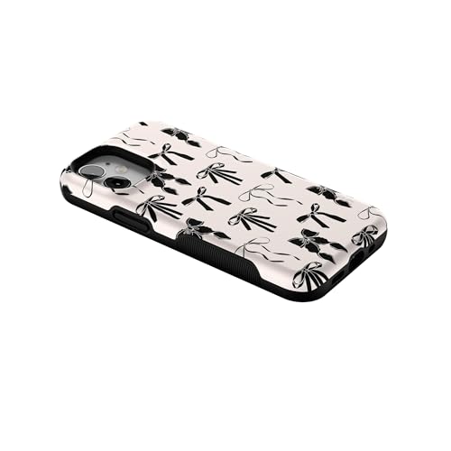 Casely iPhone 12 Mini Case | Goth Girlie | Black Bows | Bold Protective Design | Compatible with MagSafe - color: Goth Girlie | Black Bows, size: Iphone 12 Mini