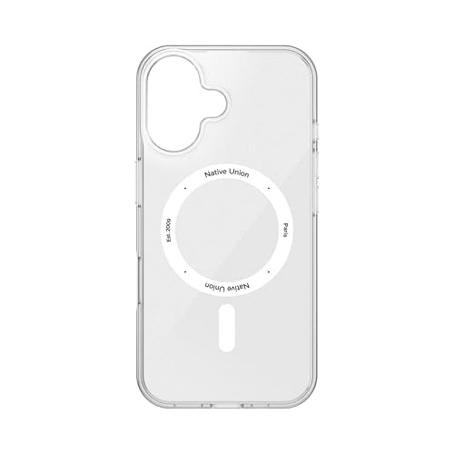 Native Union (Re Clear Case – Transparent Anti-Yellowing Case – MagSafe Compatible with Built-in Magnets – Recycled Materials – Ultra-Durable with Military Grade Drop Protection for iPhone 16 - size: iPhone 16