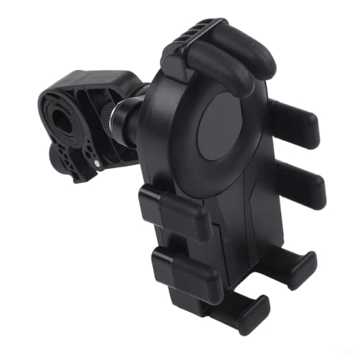 FABULETTA Shockproof Bike Phone Mount with Air Cushion Vibration Dampener, Eight Claw Anti Shake Grip, 360 Degree Rotating Phone Stand for Motorcycle Handlebar(Black) - color: Black