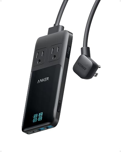 Anker Prime Charging Station, 140W 6-in-1 Travel Power Strip, 2 USB C