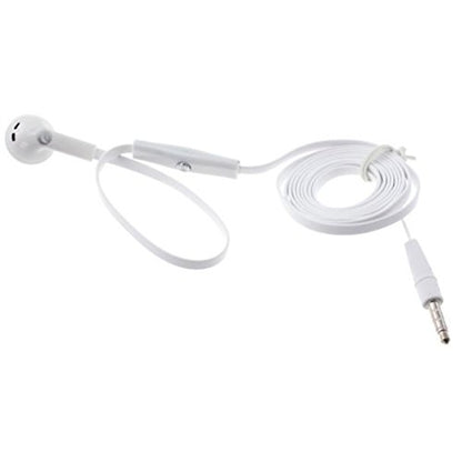 Mono Headset Wired Earphone Single Earbud 3.5mm Headphone Flat White Compatible with Kyocera DuraXV Extreme