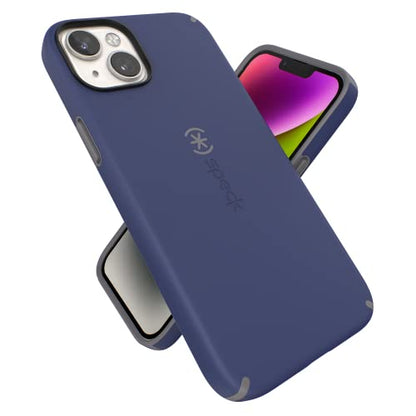 Speck iPhone 15 Plus & 14 Plus Case - Drop Protection, Scratch Resistant, Built for MagSafe iPhone Case - Soft Touch Coating - 6.7" iPhone Case, Dual Layer - Prussian Blue/Cloudy Grey CandyShell Pro - color: Prussian Blue/Cloudy Grey