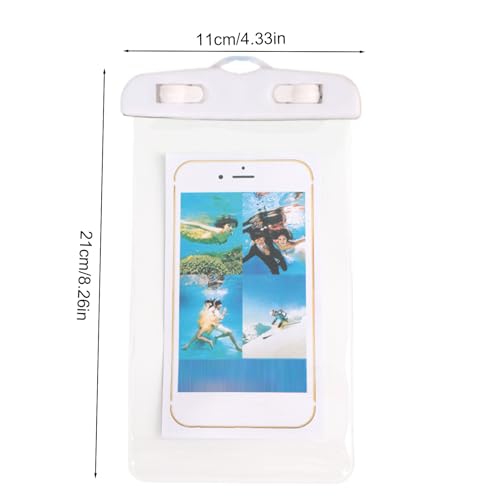 Waterproof Cell Phone Pouch - Touchscreen Transparent Holder for Phone | Swimming Cellphone Bag - for Diving Travel Workout Beach Swimming Cycling Cruise Vacation Running Camping - color: White