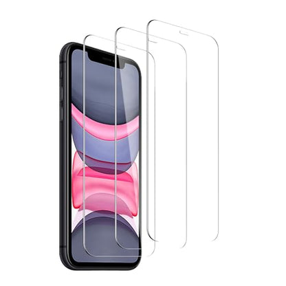 3 Pack Tempered Glass Screen Protector for iPhone 11/ iPhone Xr, 9H Hardness, Scratch Resistant, HD Clear, Case Friendly, Bubble-Free, Easy Install - size: iPhone 11/ iPhone Xr
