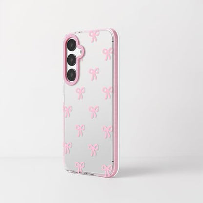 Dumkery Cute Phone Case Compatible with Samsung Galaxy S25 Plus, Bow Aesthetic Pattern Cases, Soft Clear TPU Shockproof Bumper Cover for Girls Women, Pink - size: Samsung Galaxy S25 Plus