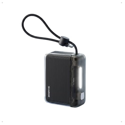 Mini Portable Charger 10000mAh Power Bank with Built-in Cable
