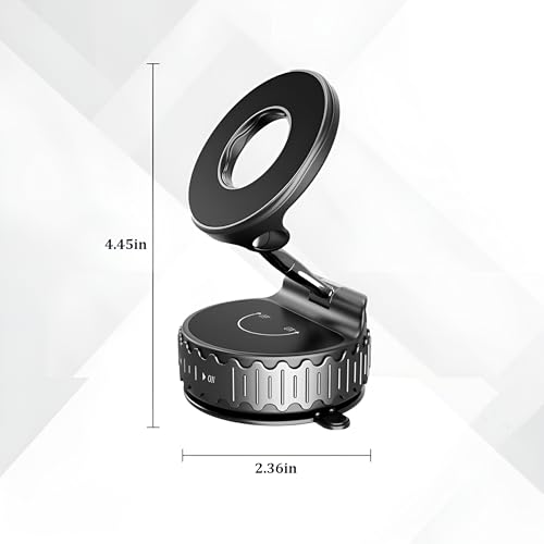 Car Phone Holder, 360° Adjustable Vacuum Suction Cup Vehicle Cell Phone Mount, Foldable Portable Hands Free Automotive Smartphone Holder, Universal Fit (Black) - color: Black
