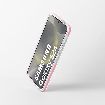 Dumkery Cute Phone Case for Samsung Galaxy S24, Bow Aesthetic Pattern Cases, Soft Clear TPU Shockproof Bumper Cover for Girls Women, Pink - size: Samsung Galaxy S24