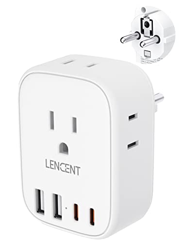 LENCENT Germany France Travel Power Adapter, Schuko Type E F Power Plug - style: Type E/F-17.5W- Germany