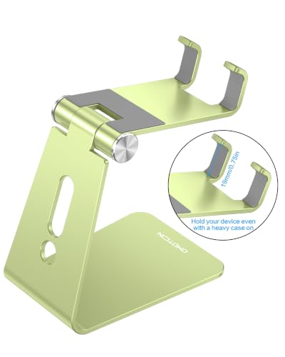 OMOTON C2 Adjustable Aluminum Cell Phone Stand with Charging Cutout, Green - color: Green