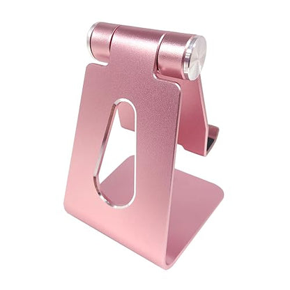 Phone & Tablet Stand Adjustable Multi‑Angle Aluminum Phone & Tablet Stand Non‑Slip Dock/Cradle/Charging Station for Desktop, Bed, Kitchen, Office (Rose Gold) - color: Rose Gold