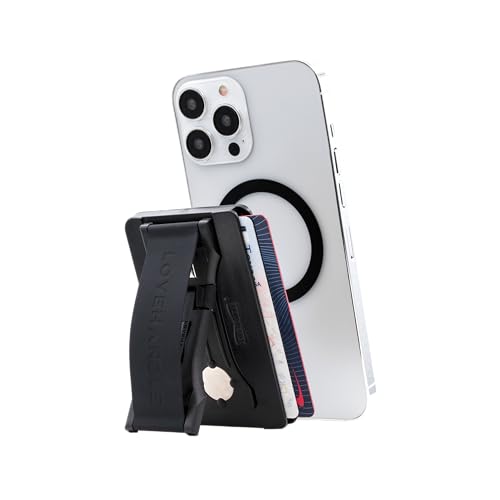 LOVEHANDLE Wallet for MagSafe + Kickstand - Black on Black - color: Black