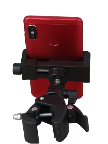Phone Holder with Clamp for Golf Cart Universal Phone Mount Holder for Bicycle, Wheelchair, Stroller Mic Stand Phone Holder - style: Screw Adjustable Holder (0.6"-3.9" Width)