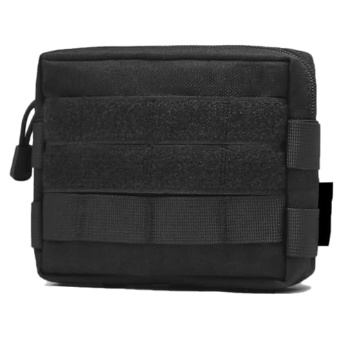 TRIWONDER Tactical Cigarette Pouch Molle Small Military Bag Battery Cigarette Case EDC Utility Card Holder Lighter Slot Mini Cigar Waist Pack - color: 06 Black