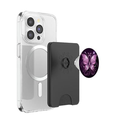 Pink Butterfly Purple Butterfly PopSockets PopWallet for MagSafe - style: Magnetic PopWallet