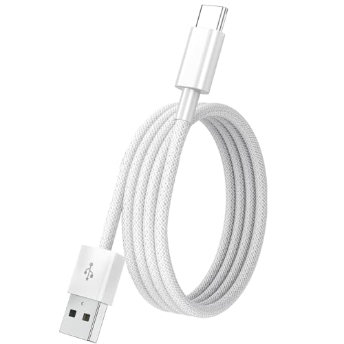 Car CarPlay USB A to USB C Woven Cable for iPhone 17 Air 16 15 Pro Max-3 Ft - color: White, size: 3.3 Feet, style: Braided-Cable