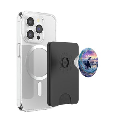 Orca Whale PopSockets PopWallet for MagSafe - style: Magnetic PopWallet