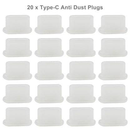 Jiozermi Silicone USB C Anti Dust Plugs, Transparent, 20Pcs - color: Transparent, size: 20 Pcs