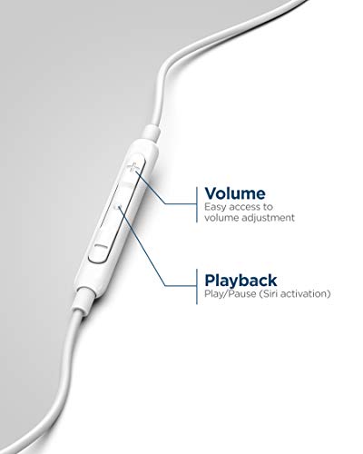Thore iPhone Earphones (Apple MFi Certified) V120 in Ear Wired Lightning Earbuds (Sweat/Water Resistant) Headphones with Mic/Volume Remote for iPhone 12/13/14 Pro Max - White - color: White