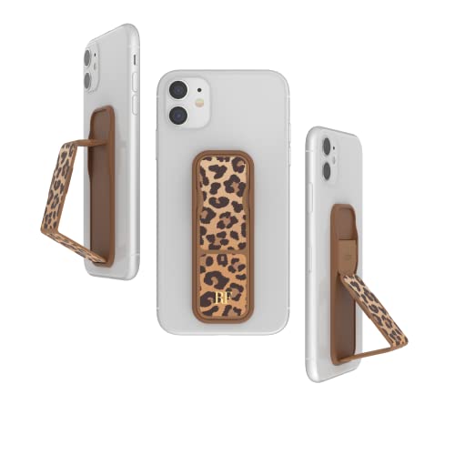 RICHMOND & FINCH Phone Grip Holder and Expanding Stand, Universal Finger Grip Kickstand Compatible with iPhone, Samsung and More, Multiple Viewing Angles, Soft Leopard Design