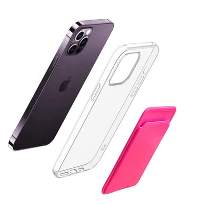 Unov Adhesive Phone Card Holder With Dino Rainbow Dinosaur Dragon Design Stick-on Wallet ID Credit Card Pouch Sleeve Pocket for Pixel iPhone Motolora Galaxy iPad Tablet All Cell Phone Black - color: Rainbow Dinosaur