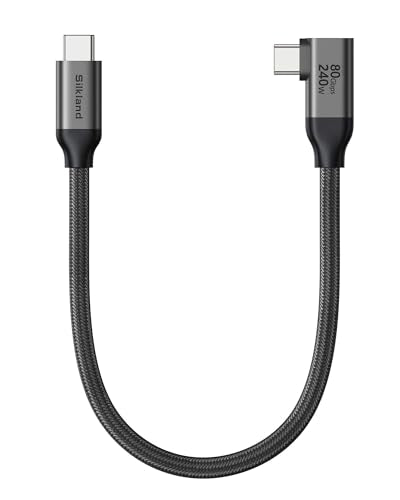 Silkland 80Gbps Right Angle USB 4 Cable for Thunderbolt 5 Cable 240W 1FT - size: 1FT