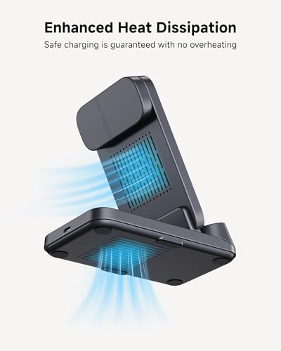3 in 1 Foldable Wireless Charger for Fitbit Versa 4/3/Sense 2/1 and Phone