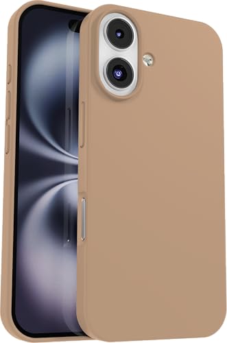 IceSword Compatible with iPhone 16 Plus Case Brown Taupe, Silicone Phone Case Cover Slim Protective Thin, Soft Neutral Premium Gel Anti Scratch Beige Minimalist [Shockproof] 6.7inch 16Plus - Brown - color: Brown, size: iPhone 16 Plus (6.7 inch)