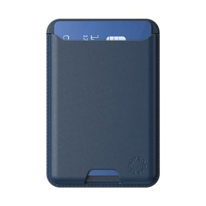 PopSockets Softgoods Phone Wallet and Adapter Ring for MagSafe, Phone Card Holder, Wireless Charging Compatible, Wallet Compatible with MagSafe® - Navy - color: Navy, style: Without Grip