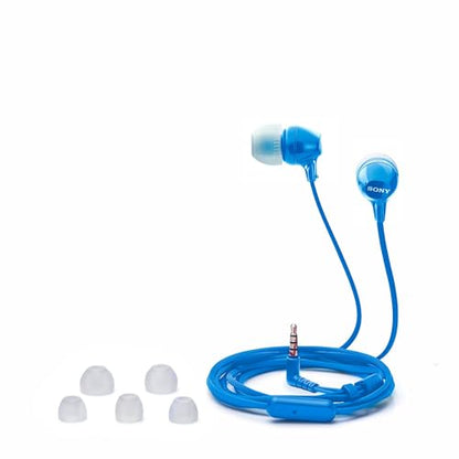 Sony MDREX15AP In-Ear Earbud Headphones with Mic, Blue - color: Blue (Pack of 1), style: 3.5mm Aux, Mic