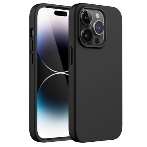 JETech Silicone Case for iPhone 14 Pro, Black | Silky Soft Touch, Shockproof Protection, Scratch Resistant, Microfiber Lining - color: Black, size: iPhone 14 Pro