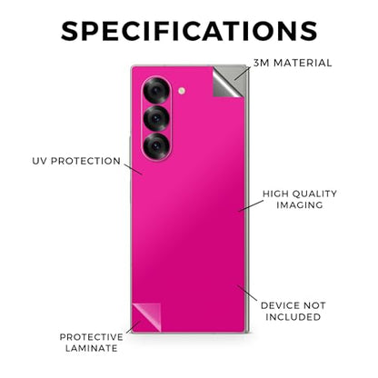 Phone Skin Compatible with Samsung Galaxy Z Fold 6 - Solid Hot Pink - Premium 3M Vinyl Protective Wrap Decal Cover - Easy to Apply | Crafted in The USA by MightySkins - color: Solid Hot Pink, style: Matte Finish