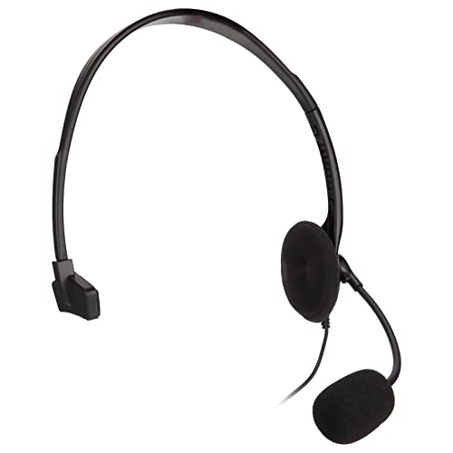 Call Center Headset,3.5mm Plug S480 Telephone Headset with Noise Reduction Mic,Adjustable Single Ear Customer Service Headset Corded Landline Phone Headset,Black