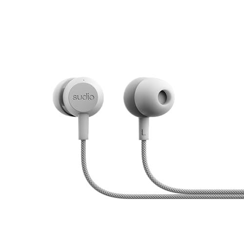 Sudio V3 Essential Wired Earbuds | in Ear Headphones with Cable and USB-C Connector | Tangle-Resistant Braided Cable | Built-in Microphone | IPX4 Water Resistant | No Charging Needed | (White) - color: White