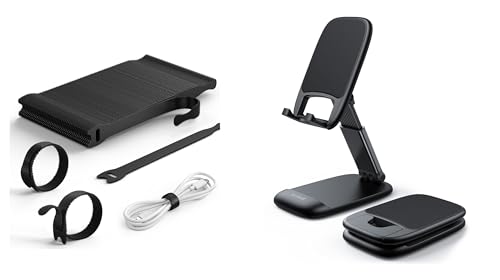 Lamicall 60Pack Reusable Cable Ties & Phone Stand